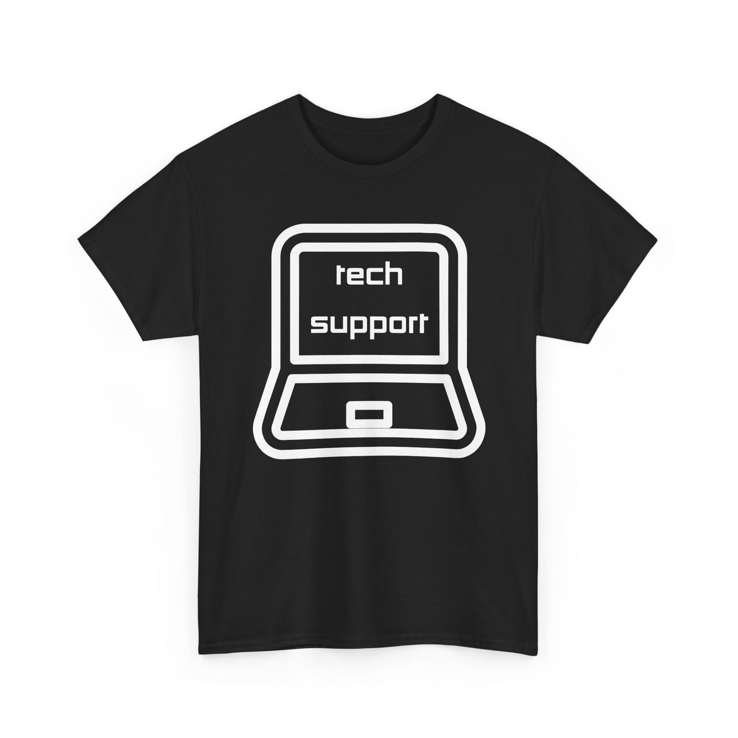 Tech Support Laptop Graphic Tee | Retro Computer Icon | IT Humor T-Shirt | Geeky Tee