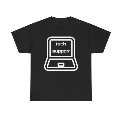 Tech Support Laptop Graphic Tee | Retro Computer Icon | IT Humor T-Shirt | Geeky Tee