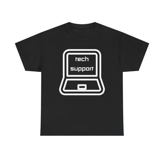 Tech Support Laptop Graphic Tee | Retro Computer Icon | IT Humor T-Shirt | Geeky Tee
